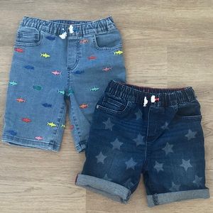 Boden Kids Stretch Jeans Shorts size 7, 132cm (Set of 2)